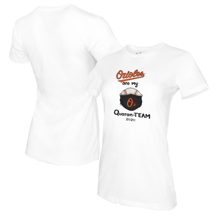 Baltimore Orioles Tiny Turnip Women's QuaranTeam T-Shirt - White