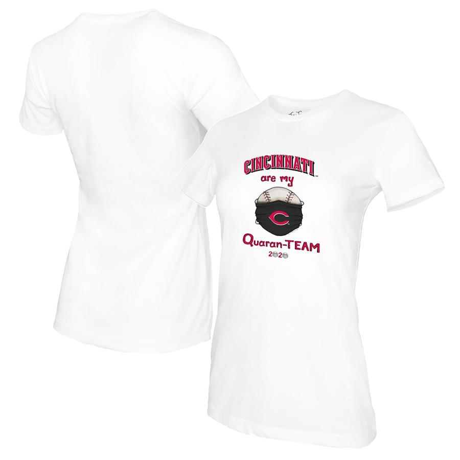 Cincinnati Reds Tiny Turnip Women's QuaranTeam T-Shirt - White