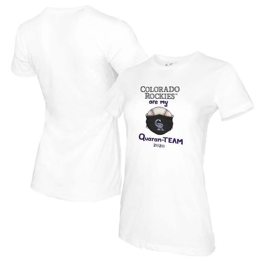 Colorado Rockies Tiny Turnip Women's QuaranTeam T-Shirt - White