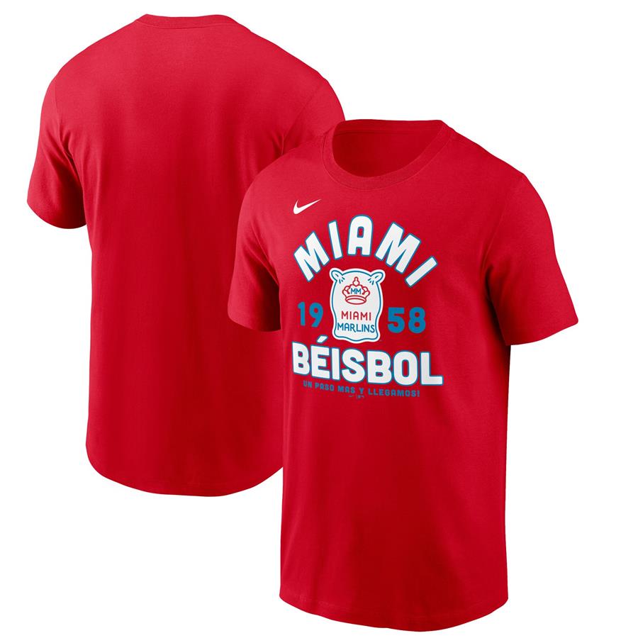 Miami Marlins Nike 2021 City Connect Graphic T-Shirt - Red
