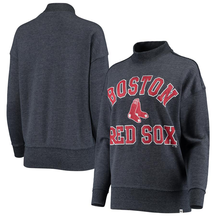 Boston Red Sox '47 Women's Sasha Ivy Pullover Sweatshirt - Heathered Navy