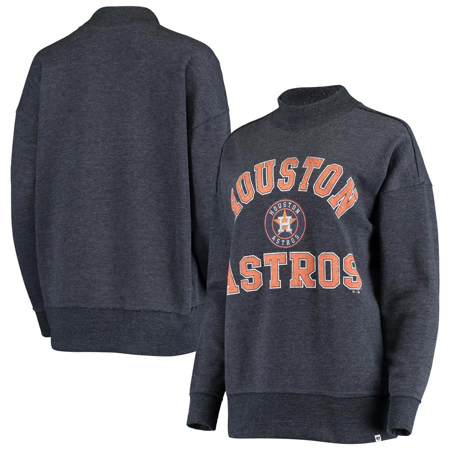Houston Astros '47 Women's Sasha Ivy Pullover Sweatshirt - Heathered Navy