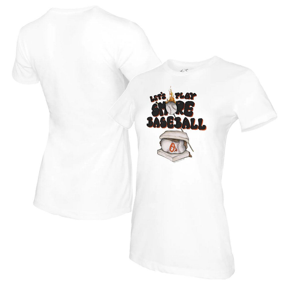 Baltimore Orioles Tiny Turnip Women's S'mores T-Shirt - White