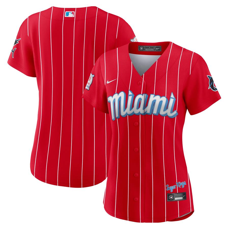 Miami Marlins Nike Women's 2021 City Connect Replica Jersey - Red