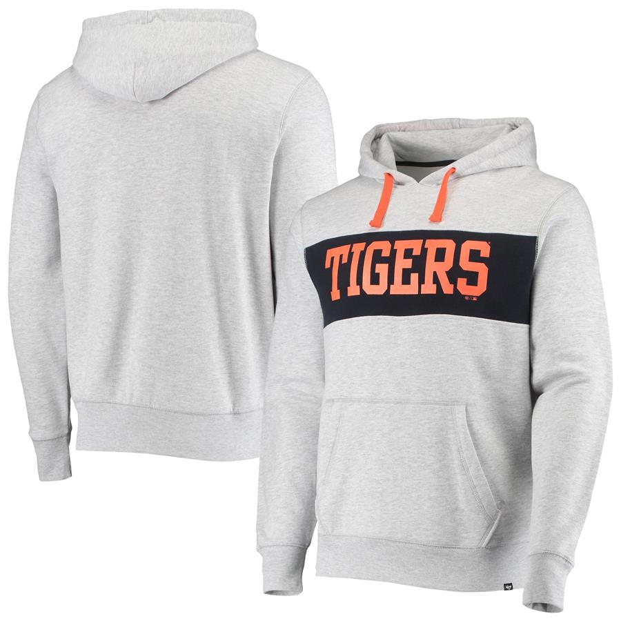 Detroit Tigers '47 Chest Pass Pullover Hoodie - Heathered Gray