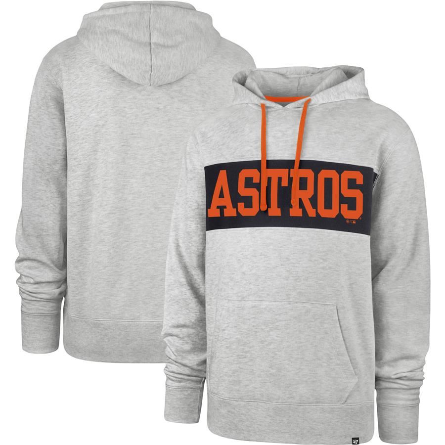 Houston Astros '47 Chest Pass Pullover Hoodie - Heathered Gray