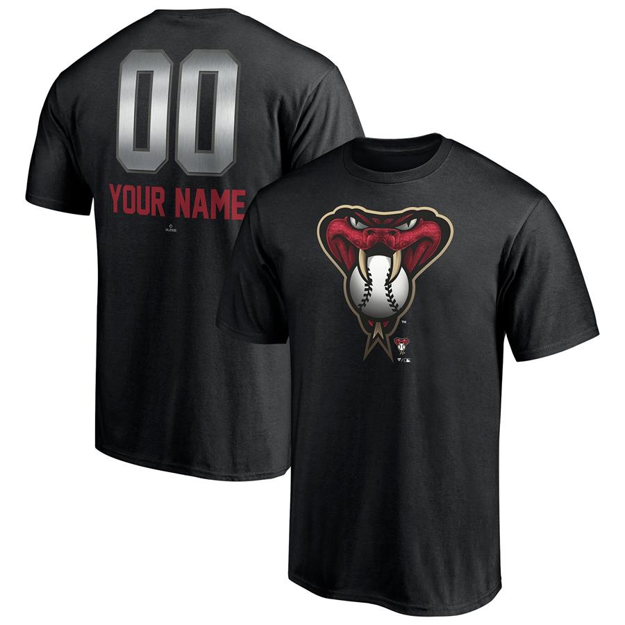 Arizona Diamondbacks Fanatics Branded Personalized Any Name & Number Midnight Mascot T-Shirt - Black