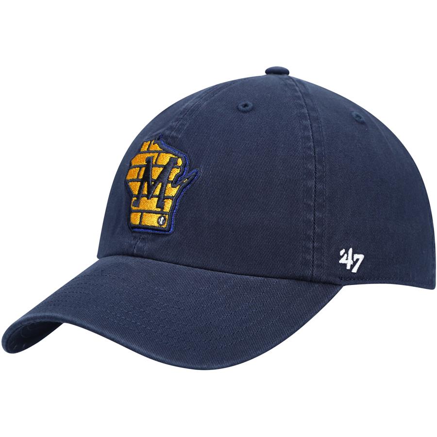 Milwaukee Brewers '47 State Clean Up Adjustable Hat - Navy