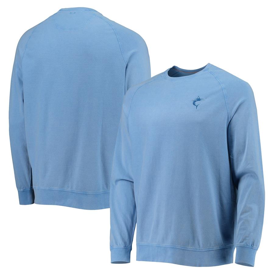 Miami Marlins Levelwear Jasper Raglan Pullover Sweatshirt - Blue