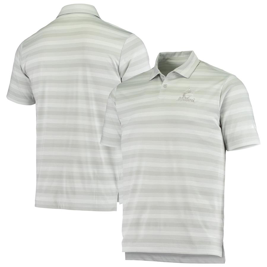 Miami Marlins Columbia Chatter Polo - Gray