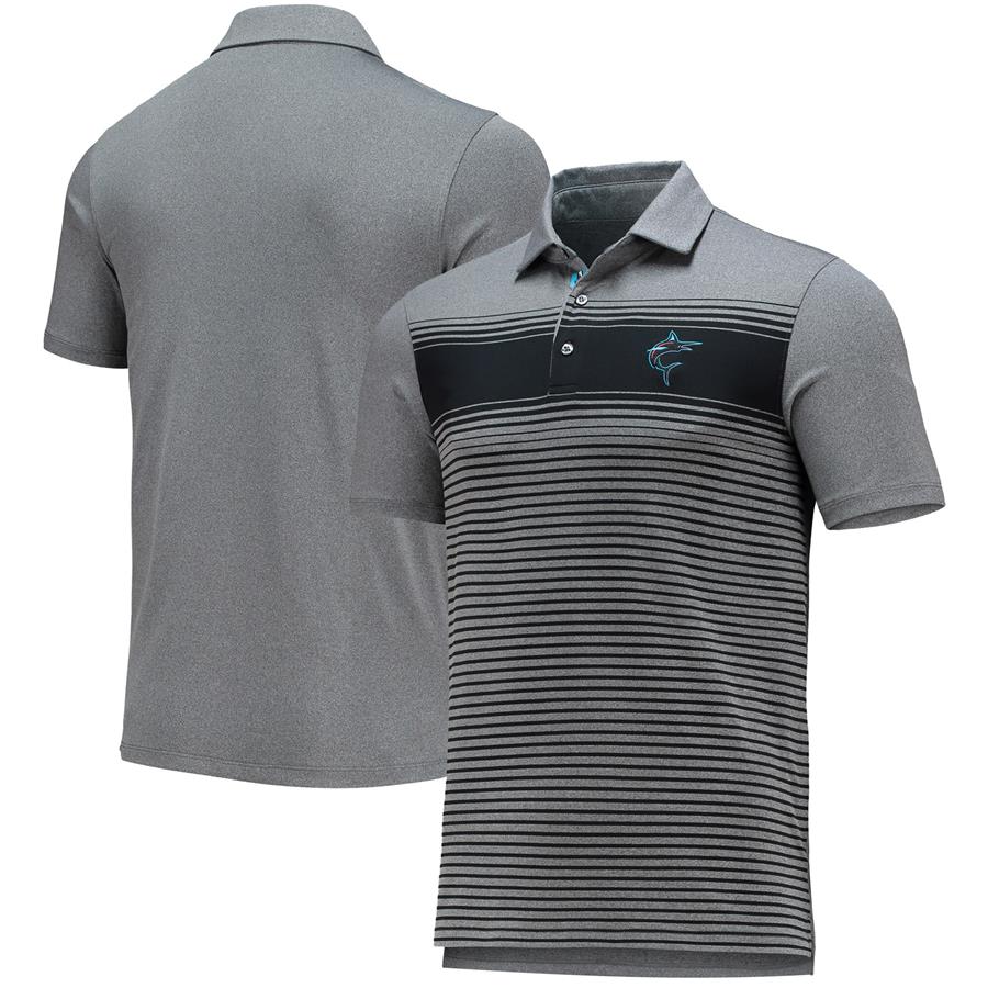 Miami Marlins Levelwear Sonic Polo - Gray