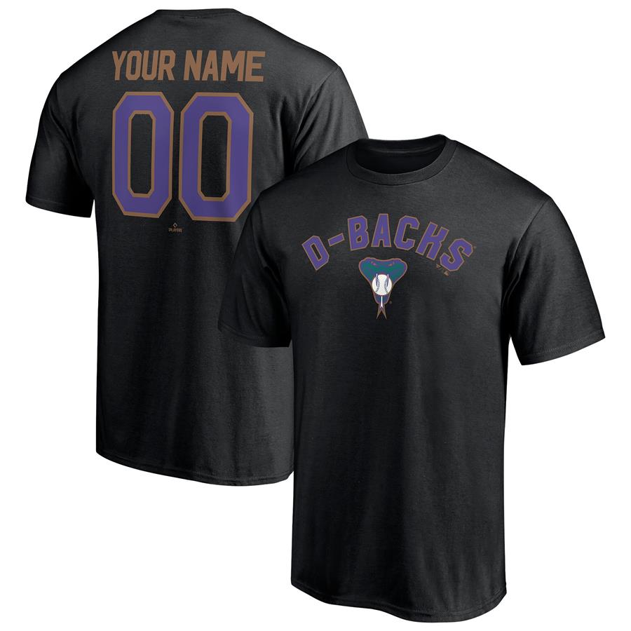 Arizona Diamondbacks Fanatics Branded Cooperstown Winning Streak Personalized Name & Number T-Shirt - Black