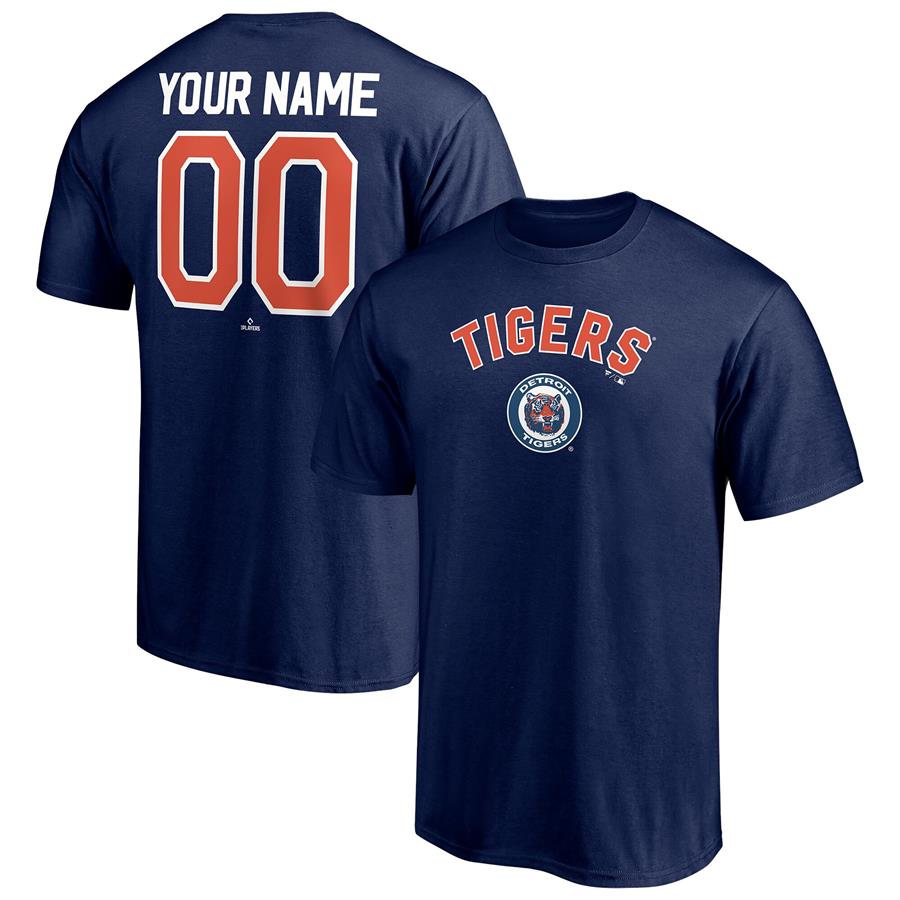 Detroit Tigers Fanatics Branded Cooperstown Winning Streak Personalized Name & Number T-Shirt - Navy