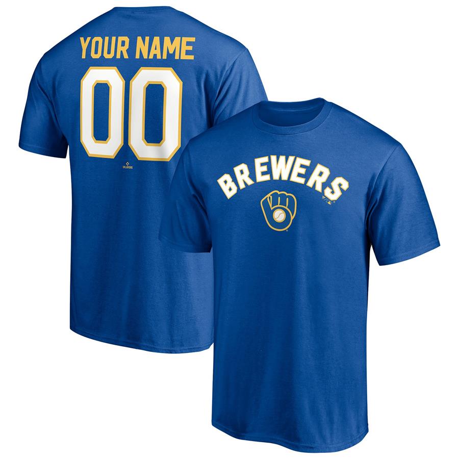 Milwaukee Brewers Fanatics Branded Cooperstown Winning Streak Personalized Name & Number T-Shirt - Royal