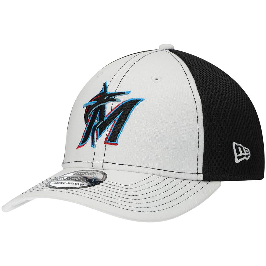 Miami Marlins New Era Neo 39THIRTY Flex Hat - White