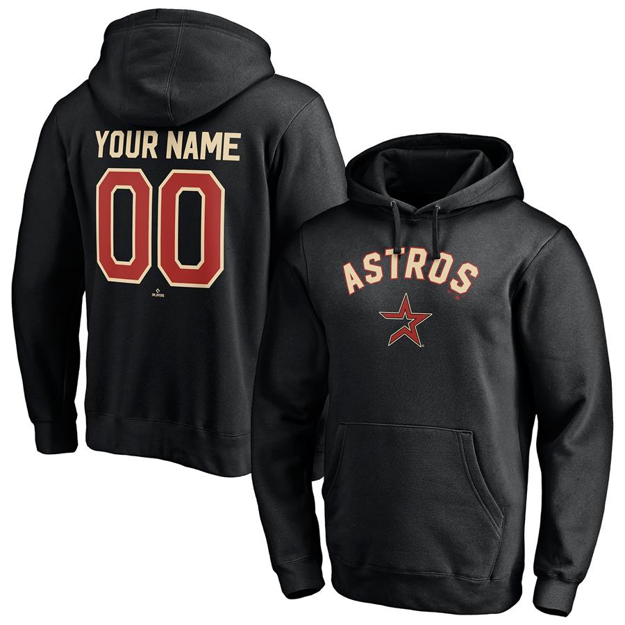 Houston Astros Fanatics Branded Cooperstown Winning Streak Alternate Personalized Name & Number Pullover Hoodie - Black