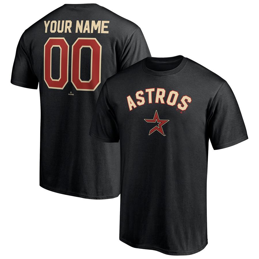 Houston Astros Fanatics Branded Cooperstown Winning Streak Alternate Personalized Name & Number T-Shirt - Black