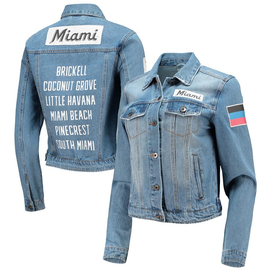 Miami Marlins Tiny Turnip Women's Denim Ride Button-Up Jacket