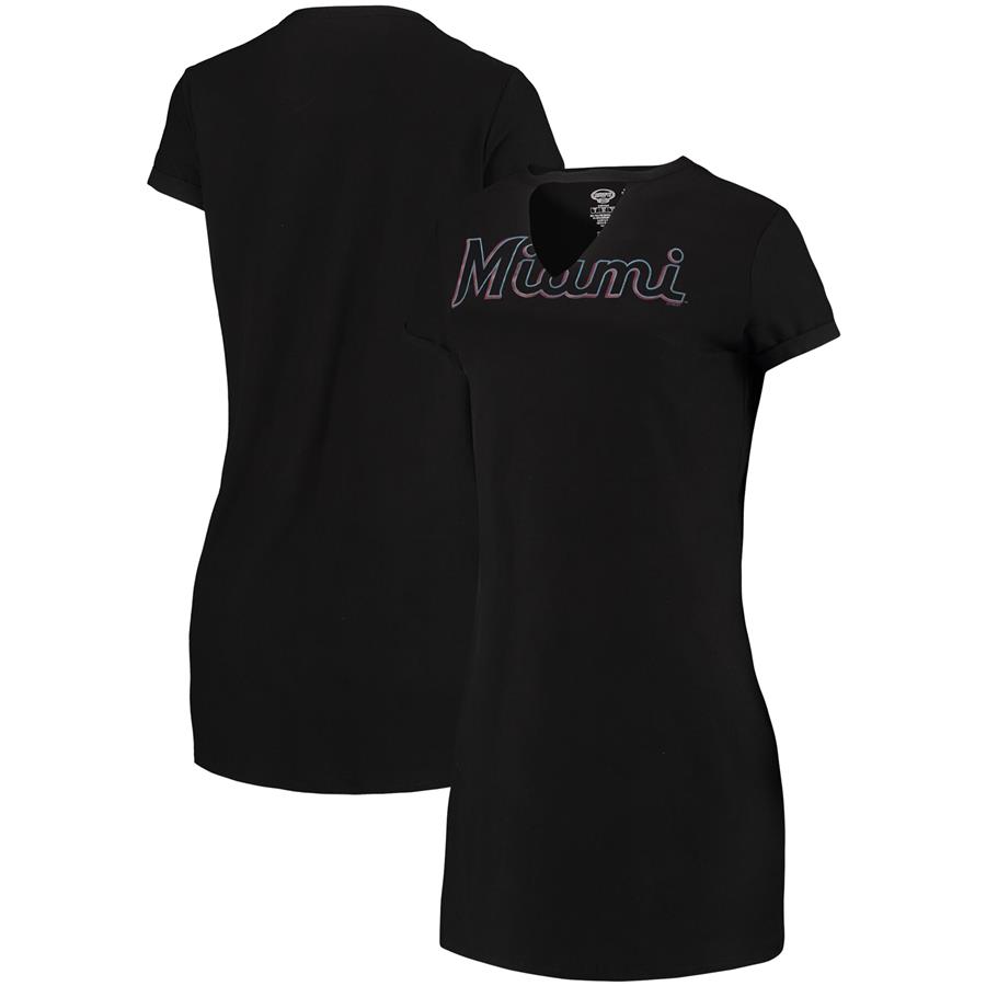 Miami Marlins Concepts Sport Women's Fairway Night T-Shirt - Black