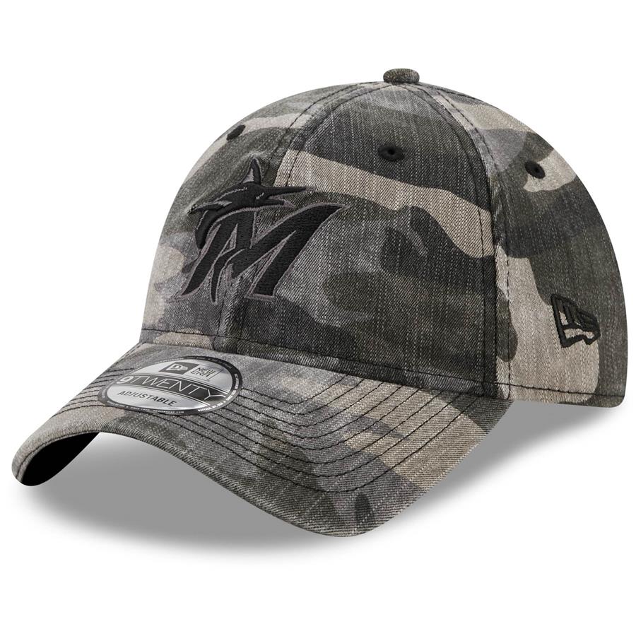 Miami Marlins New Era Primary Team Logo 9TWENTY Adjustable Hat - Camo