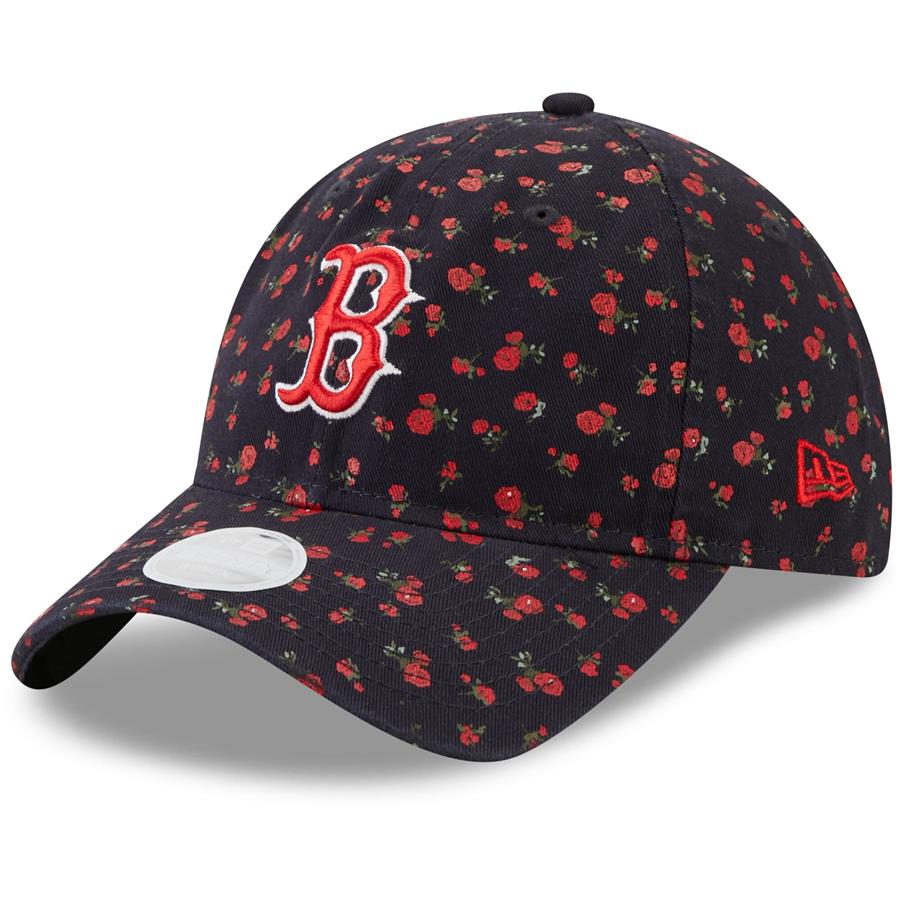 Boston Red Sox New Era Women's Floral 9TWENTY Adjustable Hat - Navy