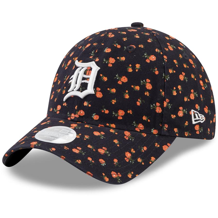 Detroit Tigers New Era Women's Floral 9TWENTY Adjustable Hat - Navy