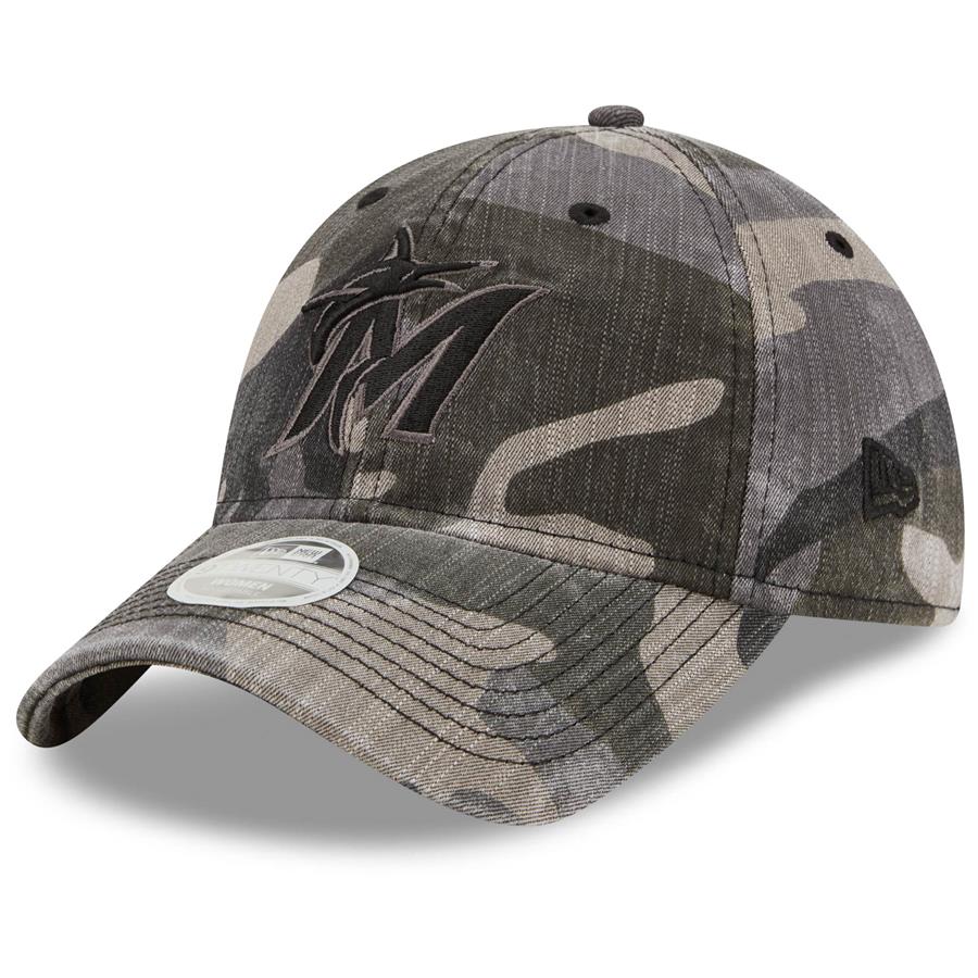 Miami Marlins New Era Women's Primary Team Logo 9TWENTY Adjustable Hat - Camo