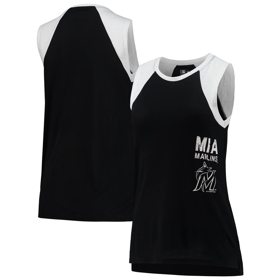 Miami Marlins G-III Sports by Carl Banks Women's Talent Scout Tank Top - Black