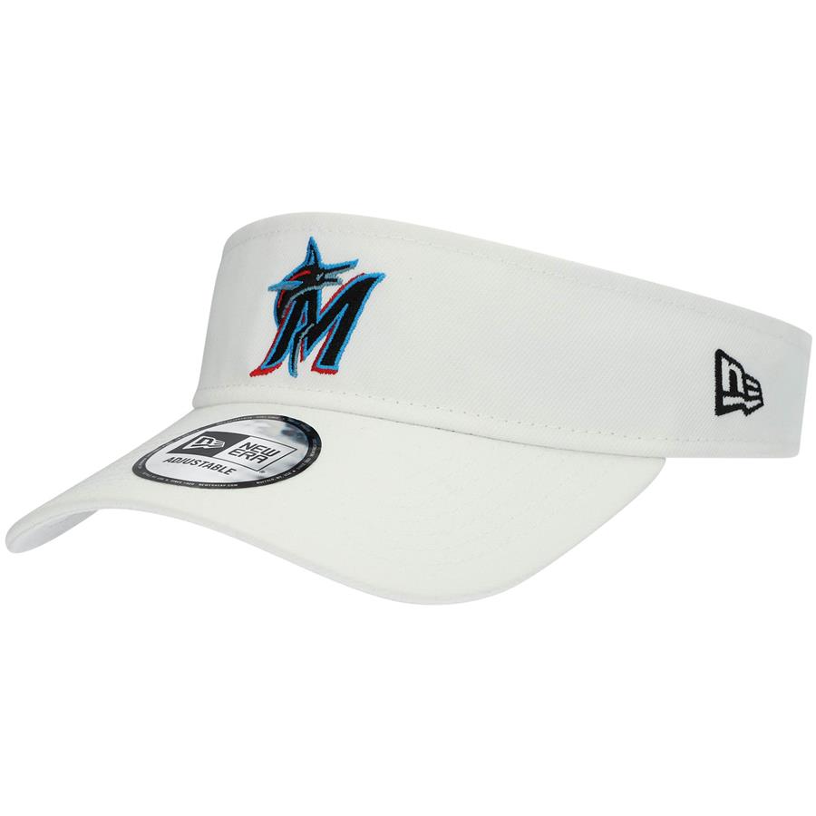 Miami Marlins New Era Clutch Adjustable Visor - White