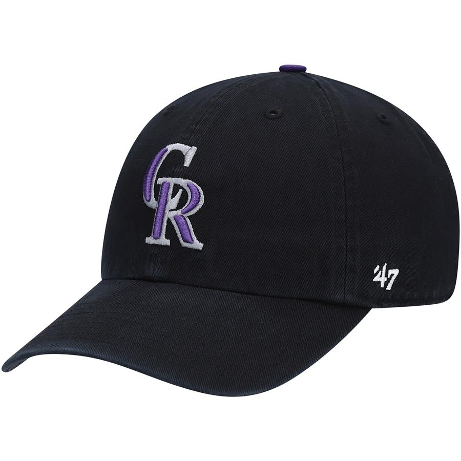 Colorado Rockies '47 Big Logo Clean Up Adjustable Hat - Black