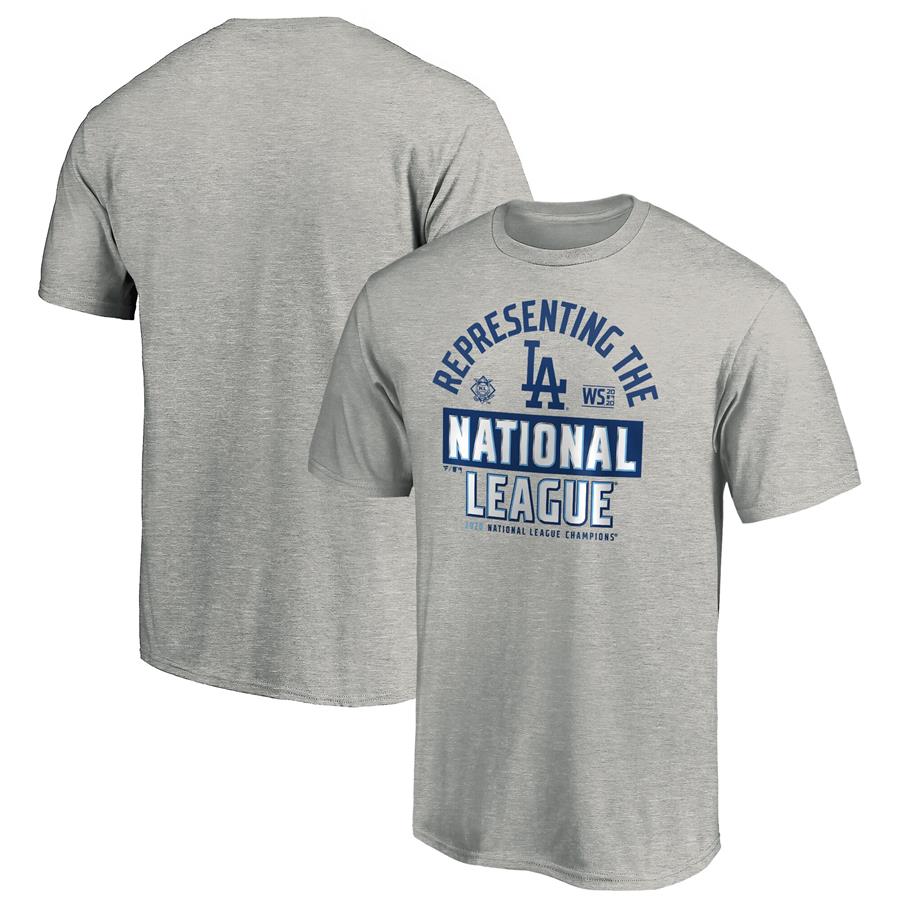 Los Angeles Dodgers Fanatics Branded 2020 National League Champions Locker Room T-Shirt - Gray