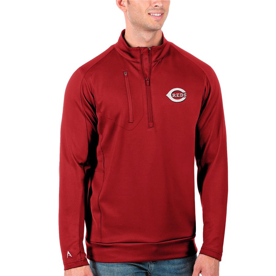 Cincinnati Reds Antigua Generation Quarter-Zip Pullover Jacket - Red
