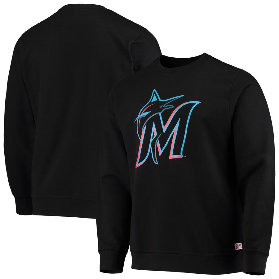 Miami Marlins Stitches Logo Sweatshirt - Black