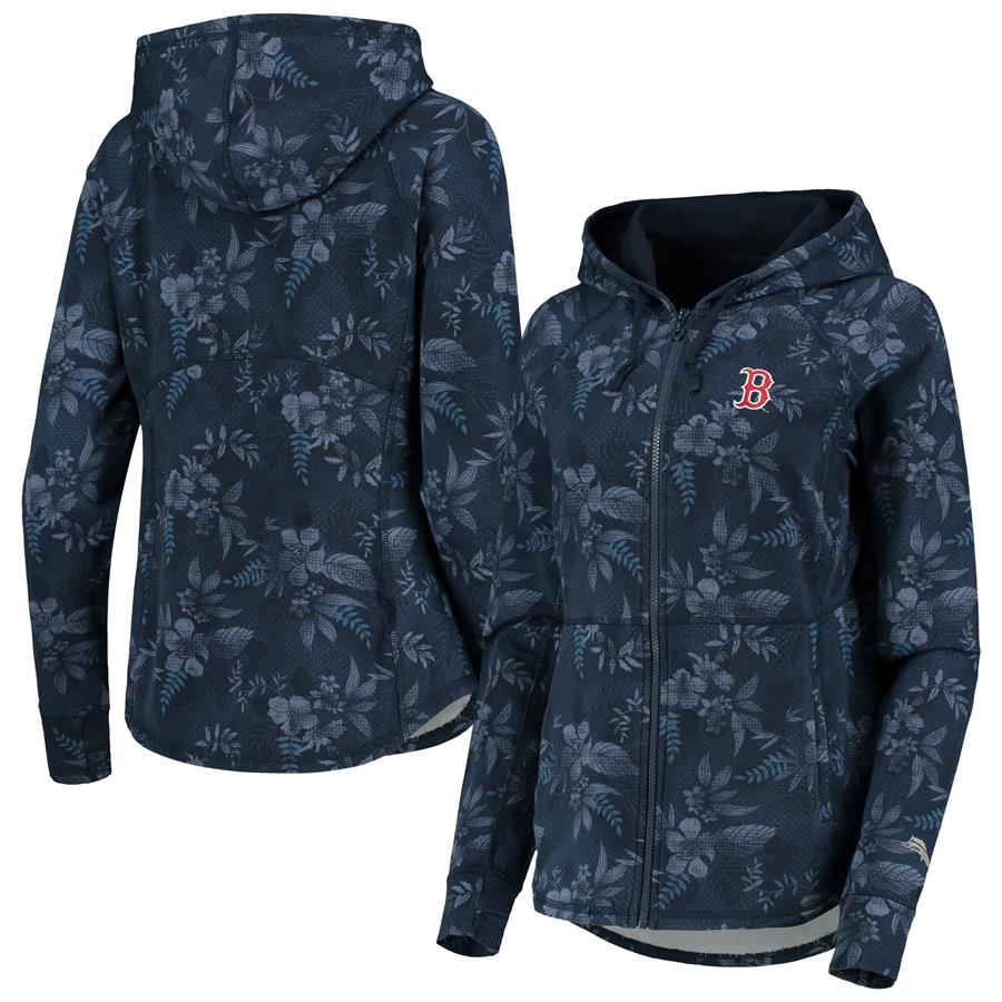 Boston Red Sox Tommy Bahama Women's Basta Blossoms Raglan Full-Zip Jacket - Navy