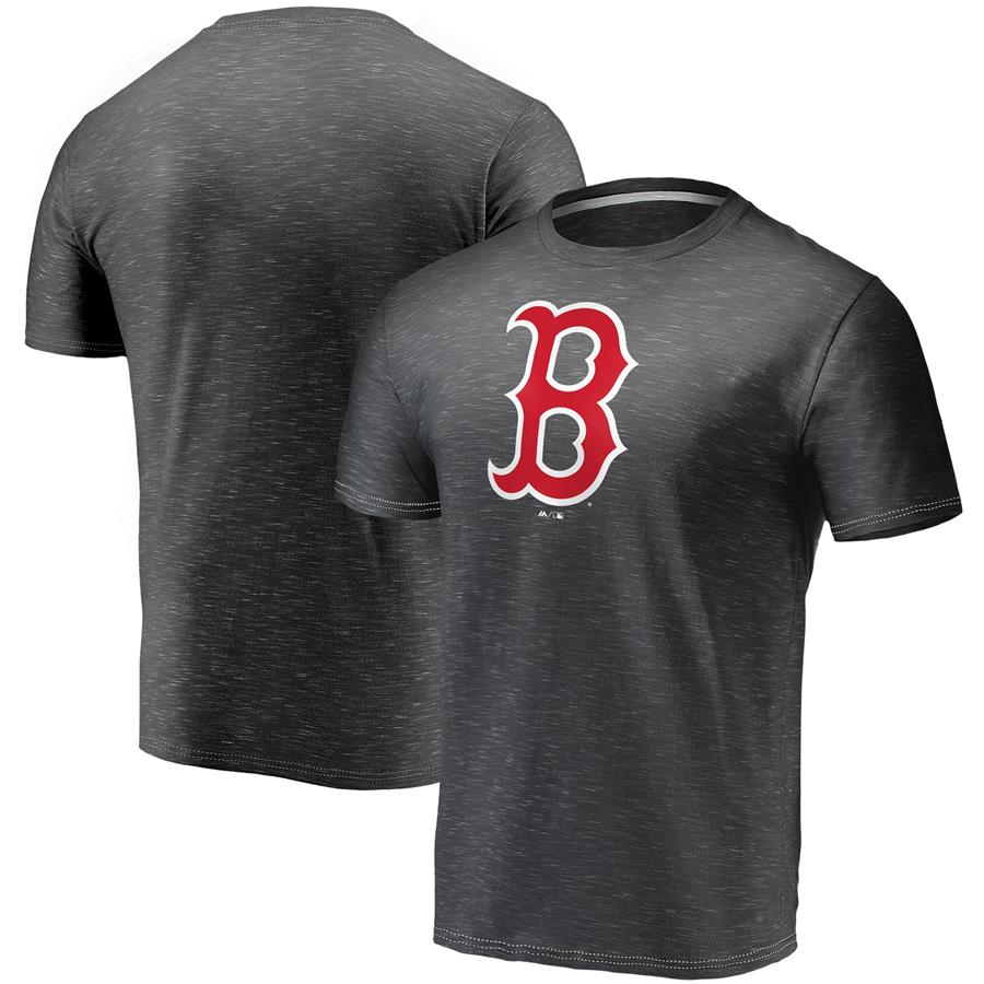 Boston Red Sox Fanatics Branded Official Logo Space Dye T-Shirt - Charcoal