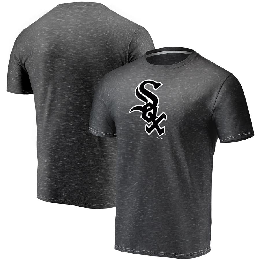 Chicago White Sox Fanatics Branded Official Logo Space Dye T-Shirt - Charcoal