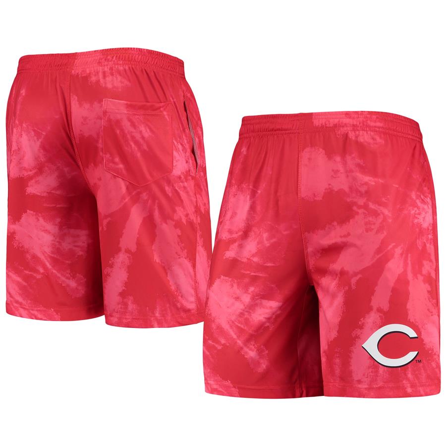 Cincinnati Reds FOCO Tie-Dye Training Shorts - Red