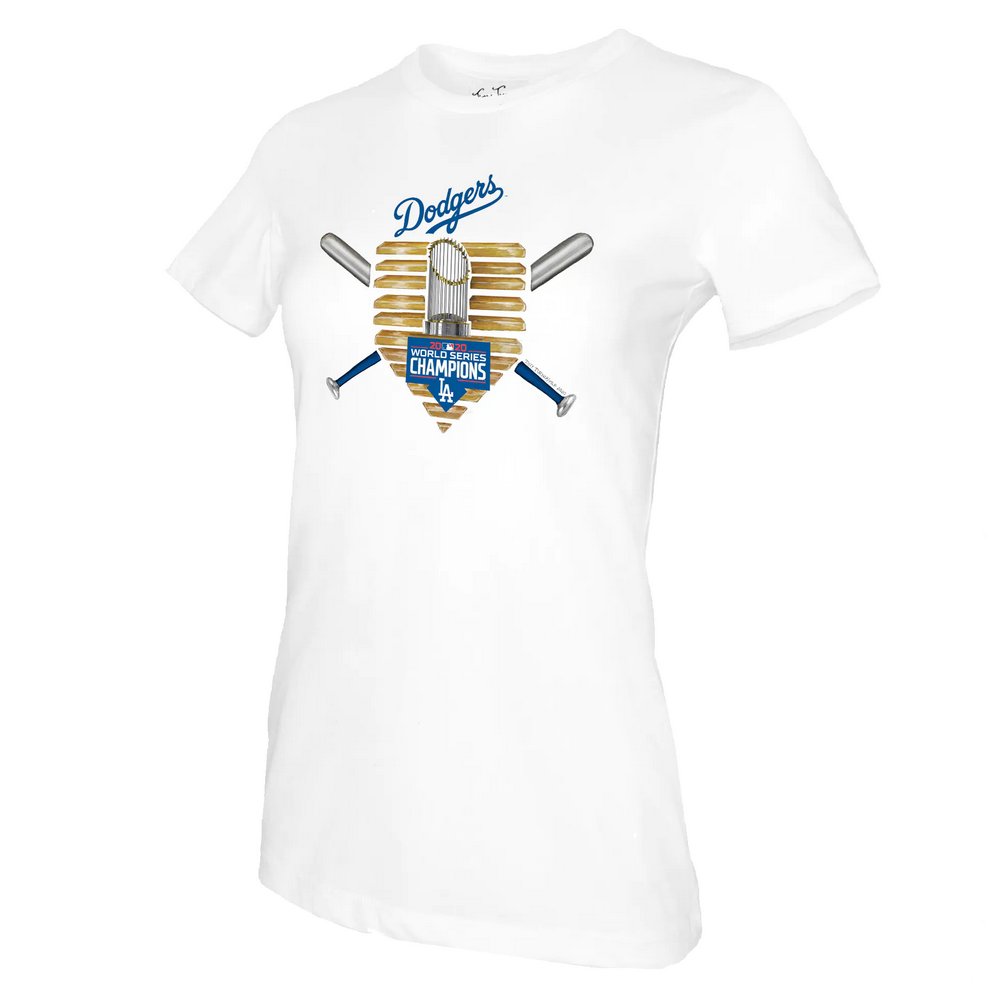 Los Angeles Dodgers Tiny Turnip Women's 2020 World Series Champions T-Shirt - White