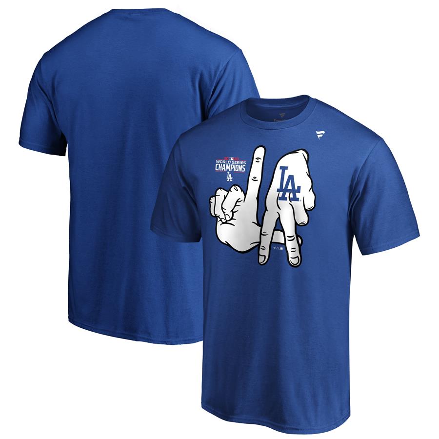 Los Angeles Dodgers Fanatics Branded 2020 World Series Champions Hometown Champs Ring Bling T-Shirt - Royal