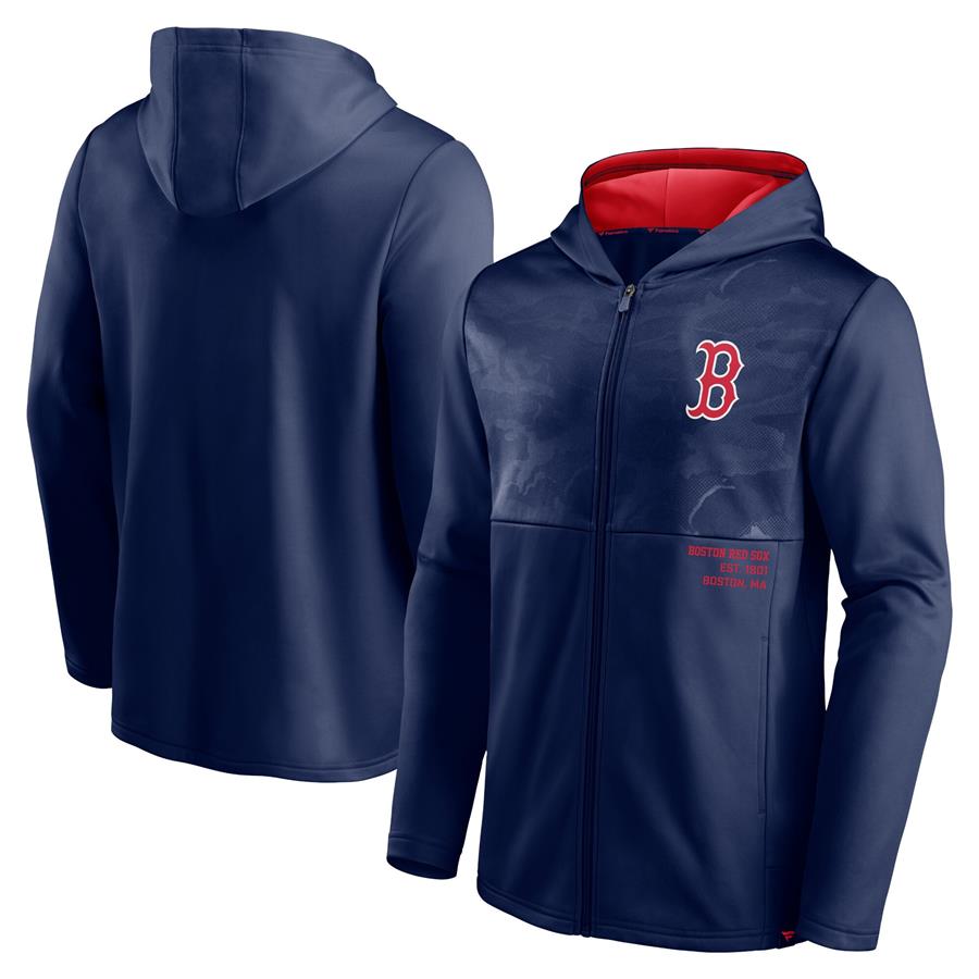 Boston Red Sox Fanatics Branded Primary Logo Full-Zip Hoodie - Navy