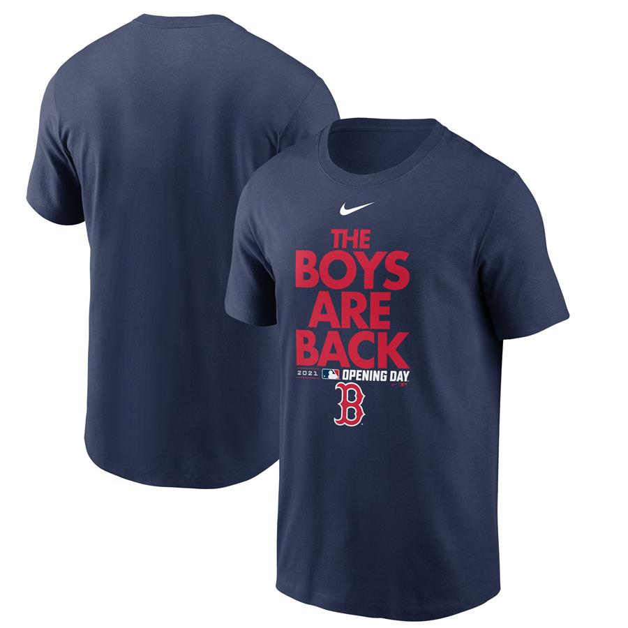 Boston Red Sox Nike 2021 Opening Day Phrase T-Shirt - Navy