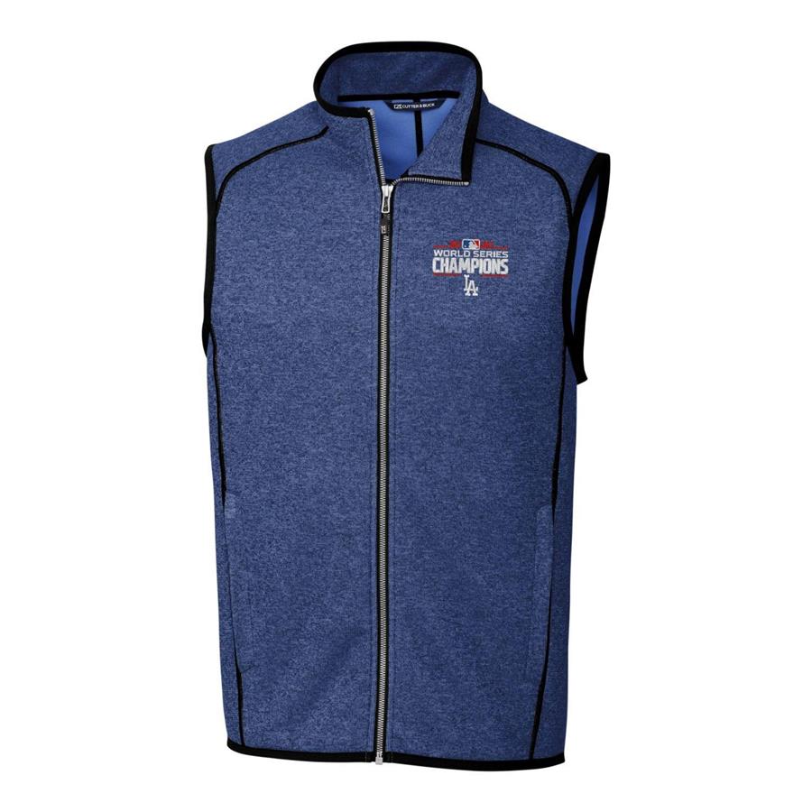 Los Angeles Dodgers Cutter & Buck 2020 World Series Champions Mainsail Full-Zip Vest - Royal