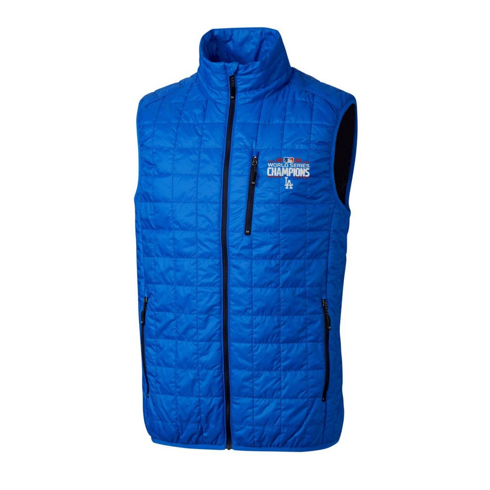 Los Angeles Dodgers Cutter & Buck 2020 World Series Champions Rainier Full-Zip Vest - Royal