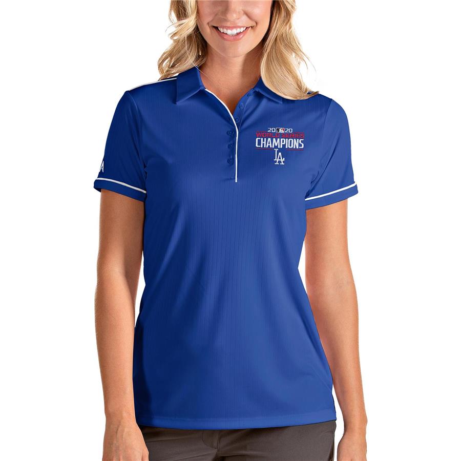 Los Angeles Dodgers Antigua Women's 2020 World Series Champions Salute Polo - Royal