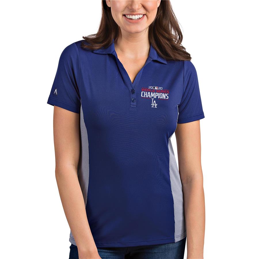 Los Angeles Dodgers Antigua Women's 2020 World Series Champions Venture Polo - Royal