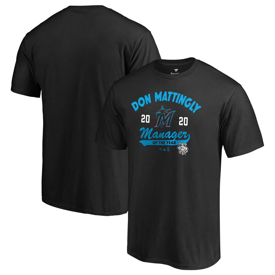 Don Mattingly Miami Marlins Fanatics Branded 2020 NL Manager of the Year T-Shirt - Black