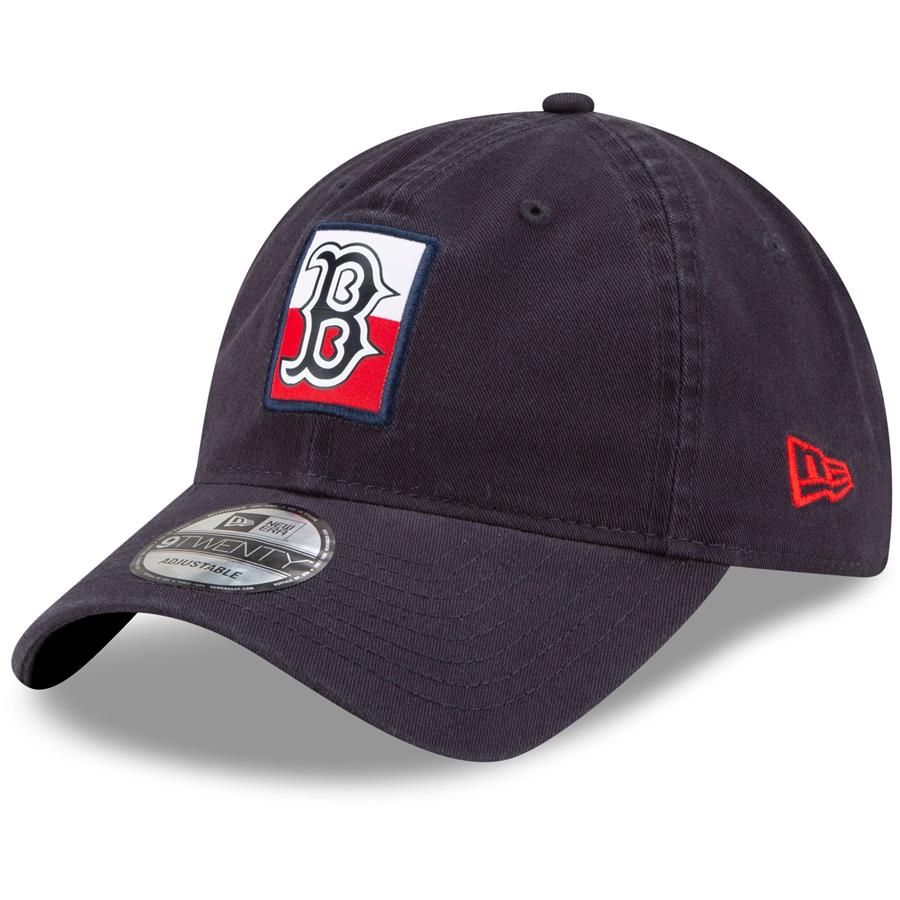 Boston Red Sox New Era Split Logo 9TWENTY Adjustable Hat - Navy