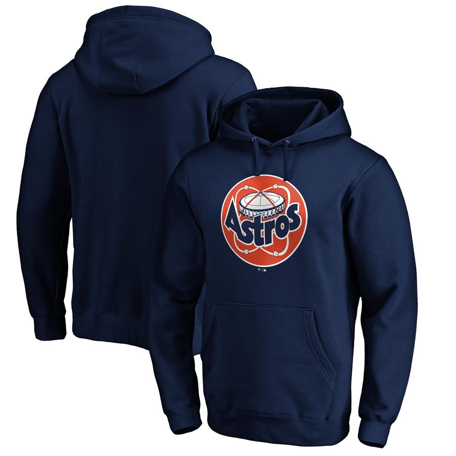 Houston Astros Fanatics Branded Cooperstown Collection Huntington Logo Pullover Hoodie - Navy