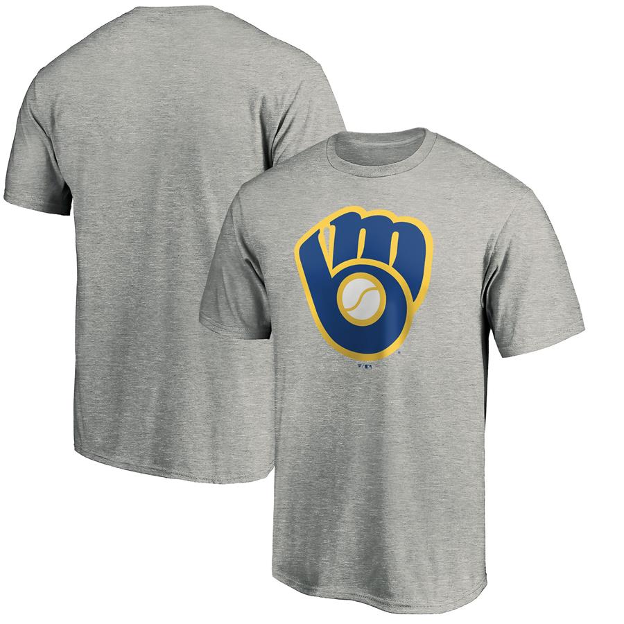 Milwaukee Brewers Fanatics Branded Cooperstown Collection Huntington Logo T-Shirt - Heathered Gray