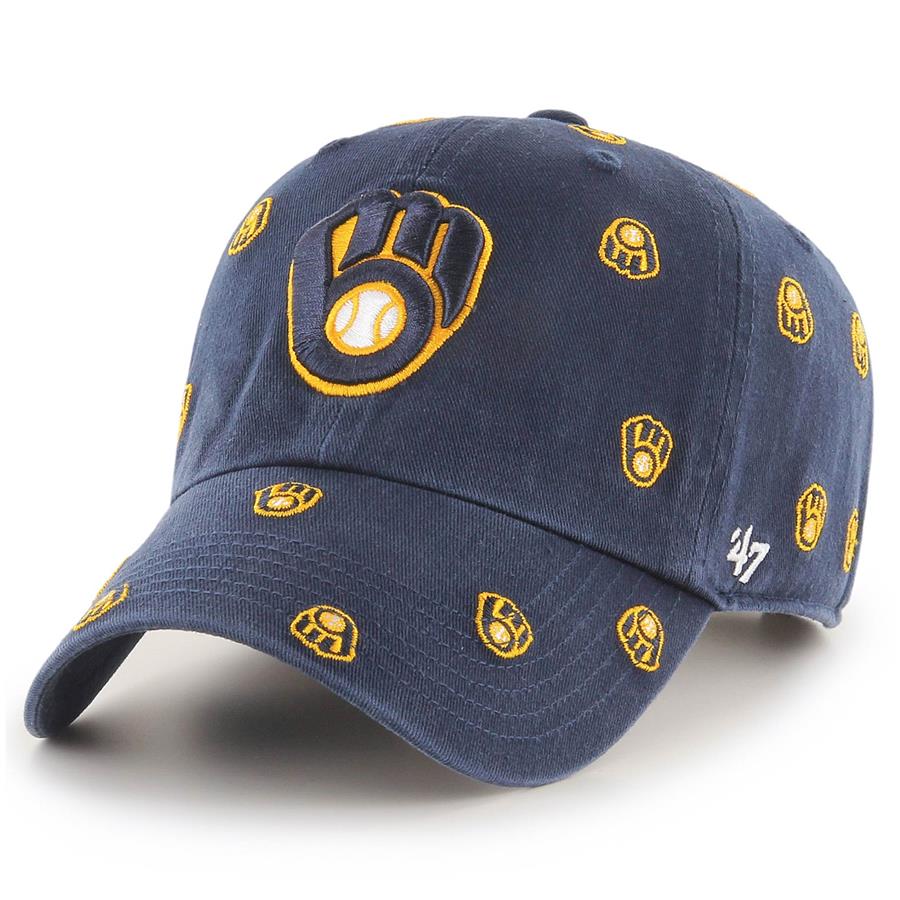 Milwaukee Brewers '47 Women's Confetti Clean Up Adjustable Hat - Navy